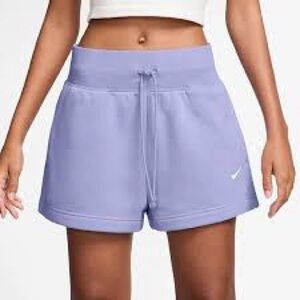 Nike Sportswear Phoenix Lavender Purple Drawstring Fleece Athletic Shorts Size S